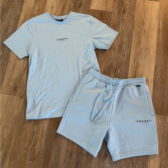 Men’s light blue shorts and t shirt matching set - Picture 1 of 1
